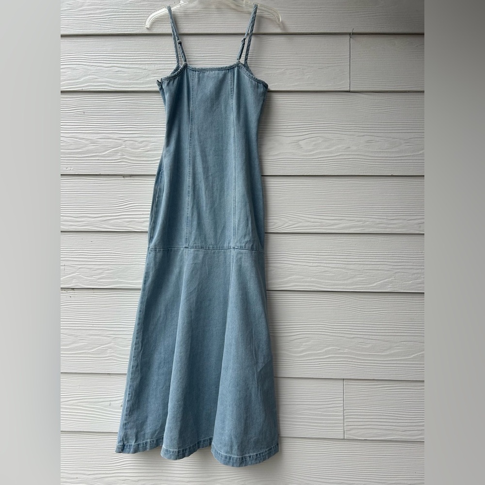 254.INDIGO REIN Women’s Light Wash Denim Mermaid Maxi Dress - Picture 4 of 12